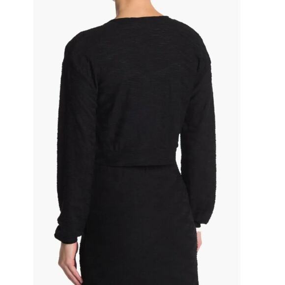 Walter Baker Size XS Black Melinda V-Neck Button Down Top Neutral Monochrome - Picture 2 of 12